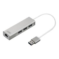 ASSMANN DIGITUS USB 3.0 3-Port Hub & Gigabit LAN-Adapter