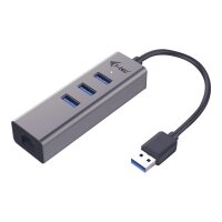 I-TEC USB 3.0 Metal 3-Port HUB mit Gigabit Ethernet Adapter 1x USB 3.0 auf RJ-45 3x USB 3.0 Port LED