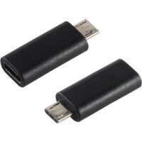 S-CONN 14-05019 USB 2.0 MicroB USB 3.1 C Schwarz...