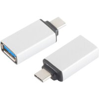 S-CONN 14-05015 USB 3.1 C USB 3.0 A Silber...