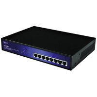 ALLNET Switch unmanaged 8 port Gigabit HPoE, 4x PoE+ oder 8x PoE, lüfterlos, internes Netzteil, 19