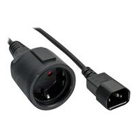 INLINE ® Netz Adapter Kabel, Kaltgeräte C14 auf Schutzkontakt Buchse, für USV, 0,5m (16659K)
