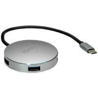 ROLINE USB 3.0 Hub, rund, 4fach, Typ C Anschlusskabel (14.02.5036)