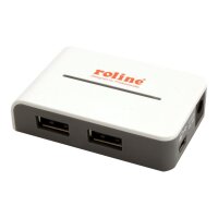 ROLINE ""ROLINE USB 2.0 Hub """"Black and White"""", 4 Ports, mit Netzteil