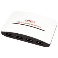 ROLINE ""ROLINE USB 3.0 Hub """"Black and White"""", 4 Ports, mit Netzteil