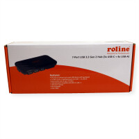 ROLINE USB 3.2 Gen 2 Hub, 7-fach (3x Typ C + 4x Typ A)...