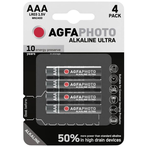 AGFA Photo Batterie Alkaline Ultra -AAA LR03 Micro       4St.