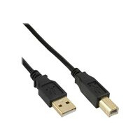 USB 2.0 Kabel, InLine®, A an B, schwarz, Kontakte...