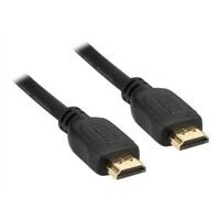 HDMI Kabel, InLine®, HDMI 1.4, St/St, schwarz/gold, 1m